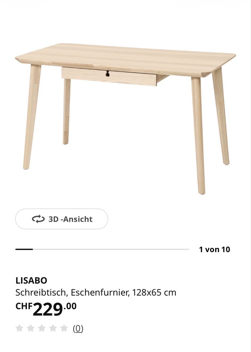 Ikea Schreibtische: IKEA Lisabo Schreibtisch mit Stuhl – Gebraucht aus Binningen von nubekula