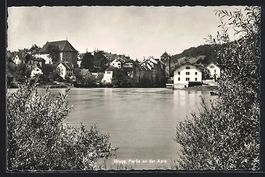 Brugg, Partie an der Aare mit Ortspanora