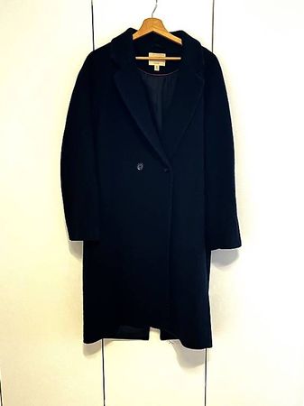 Langer Mantel aus Wollmix navy Gr. S