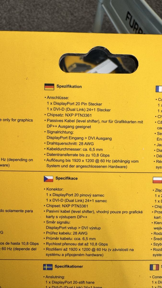Cavi: DisplayPort to DVI Kabel – Nuovo e nell'imballaggio originale da Bern venduto da Chiara__ 1