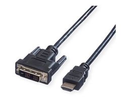 Kabel DVI auf HDMI (18+1) ST - HDMI ST, schwarz, 2m