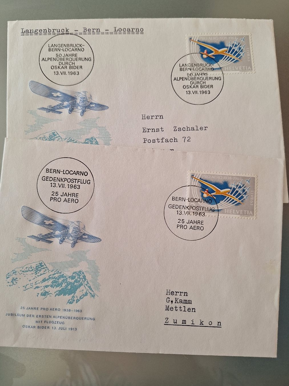 Alle Briefmarken: Sonderflüge Pro Aero 1963 – Gebraucht aus zumikon von lotegrandote