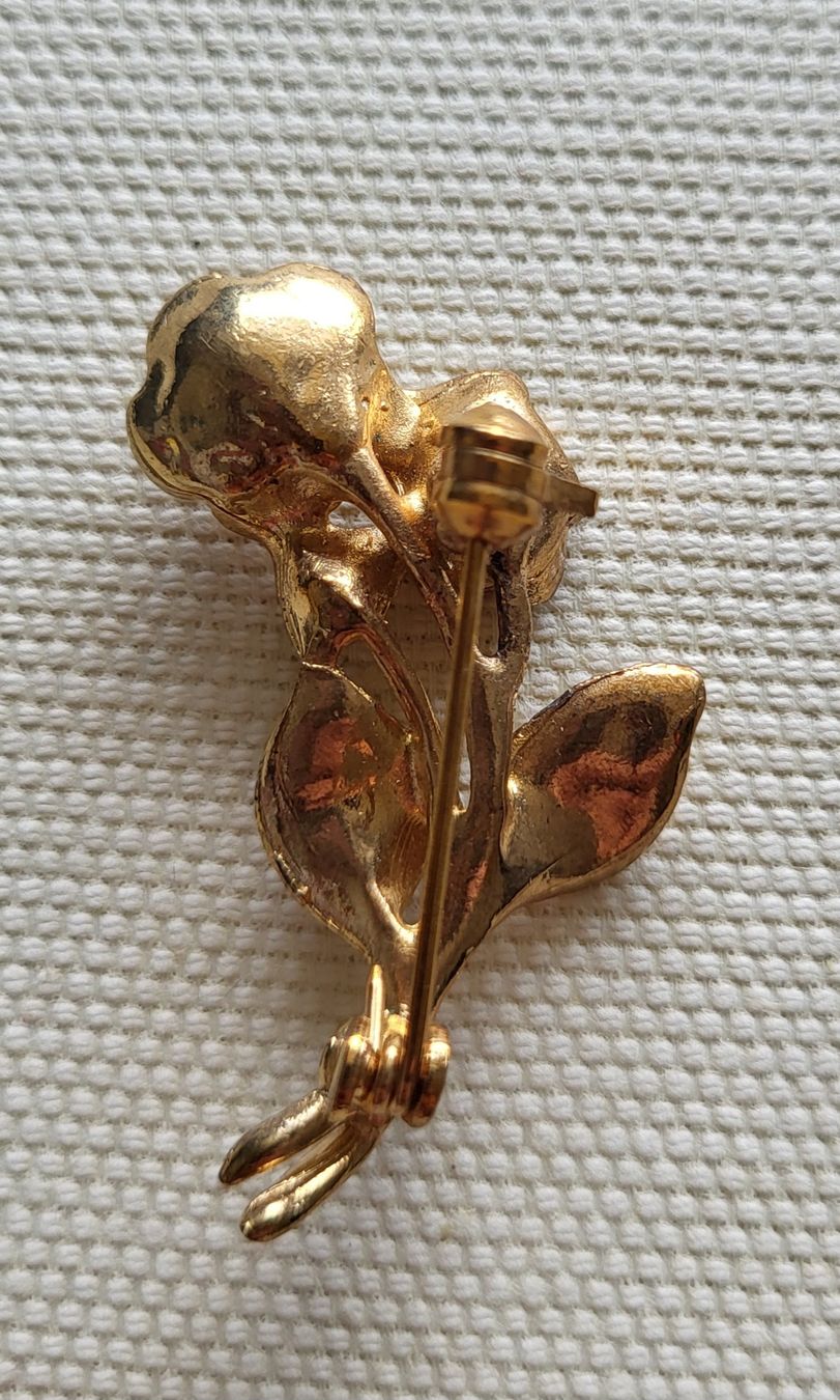 Spille & Fermagli: Broche vintage dorée - Bouquet de roses – Usato da Cortaillod venduto da Amira_Nad 1