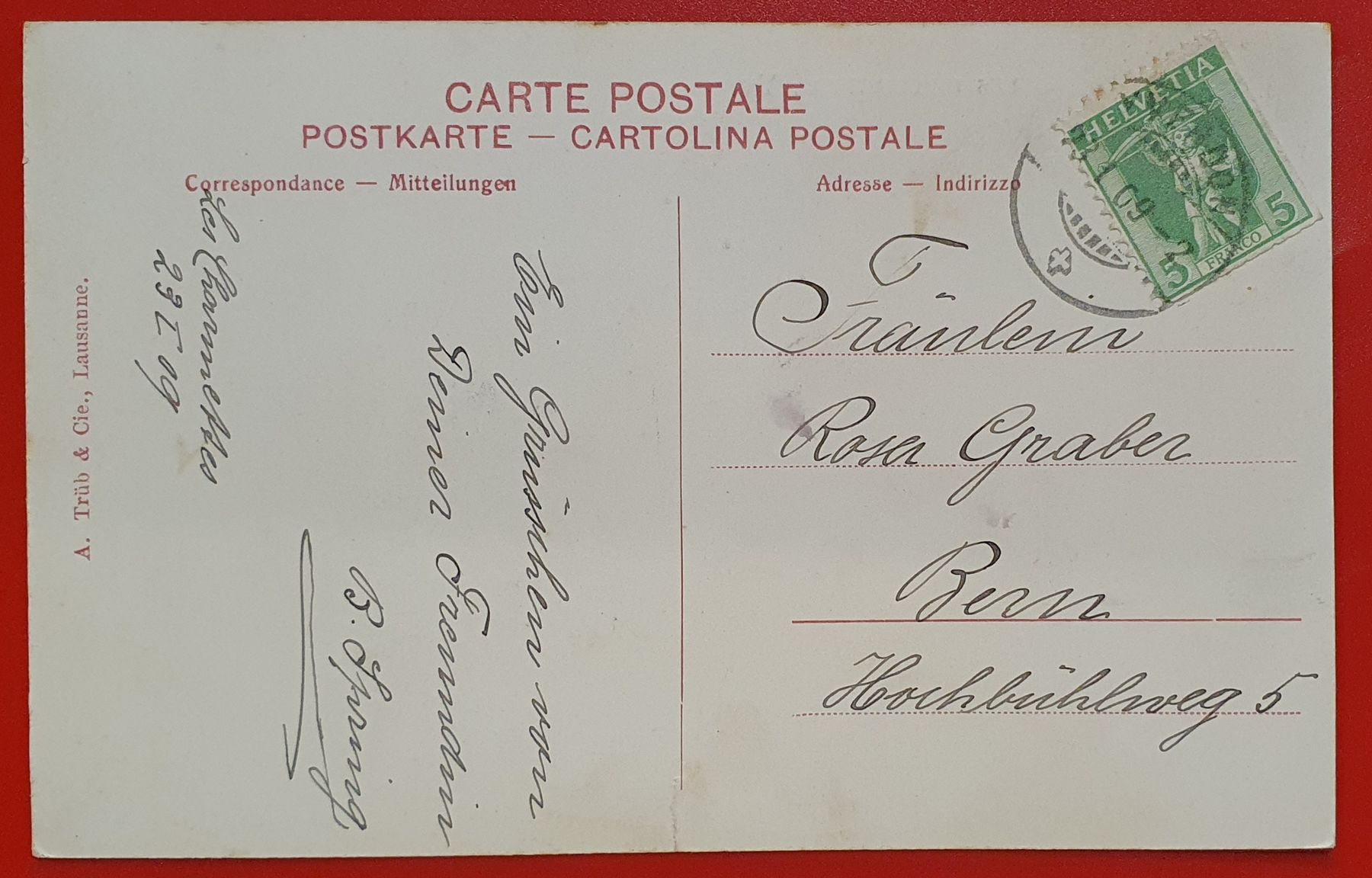 Ansichtskarten: Yverdon 1909 - Les Charmettes – Gebraucht aus Kreuzlingen von Rschweiz1 1