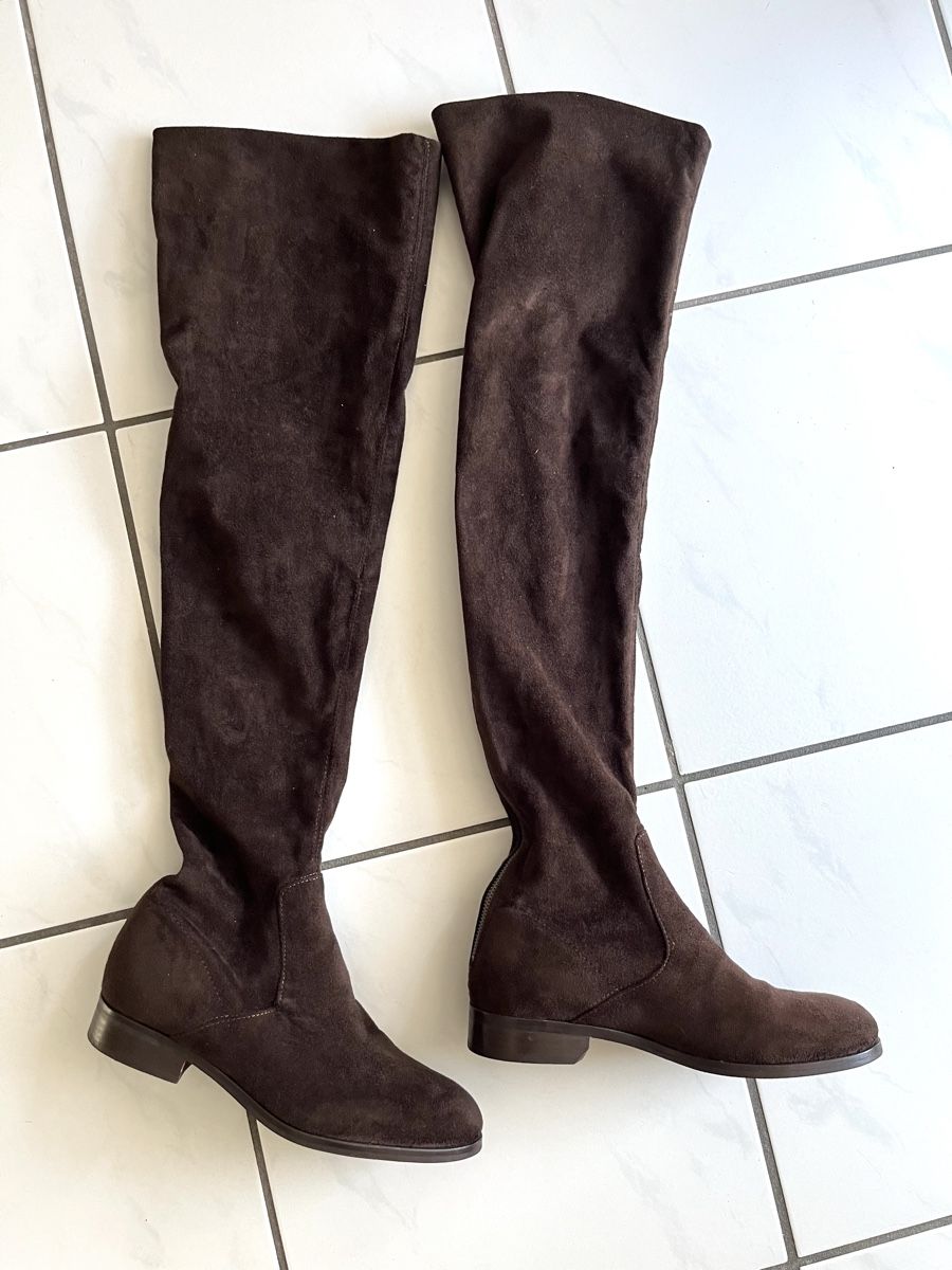 Scarpe da donna: BRAUNE OVERKNEE-STIEFEL GR. 39 – Nuovo (secondo la descrizione) da Basel venduto da JJ.Elena