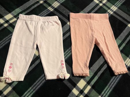 2x rosa Leggings, Größe 68