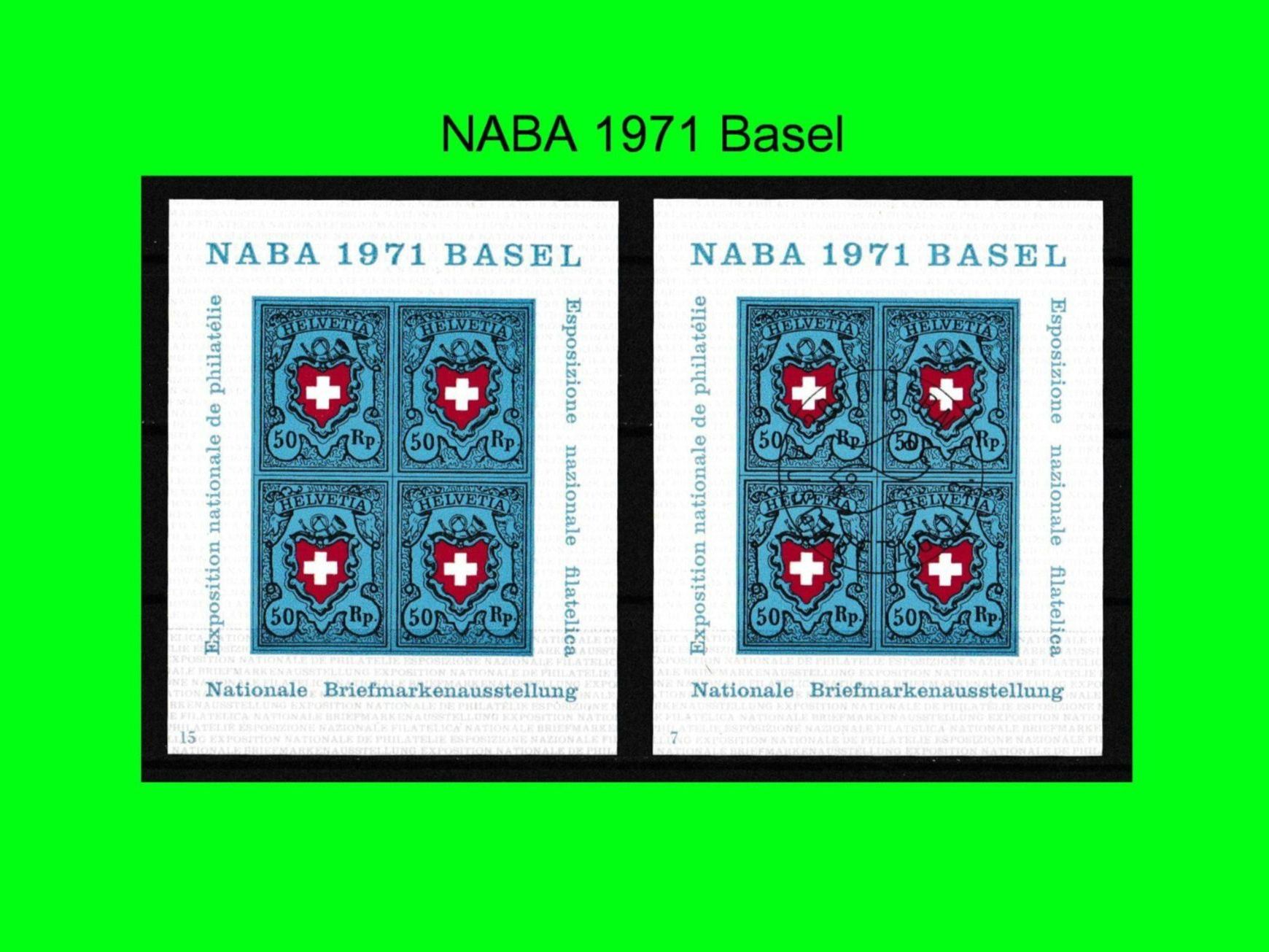 Tutti i francobolli: 2 x Block "NABA BASEL" (1971) – Nuovo (secondo la descrizione) da Dübendorf venduto da chiara48