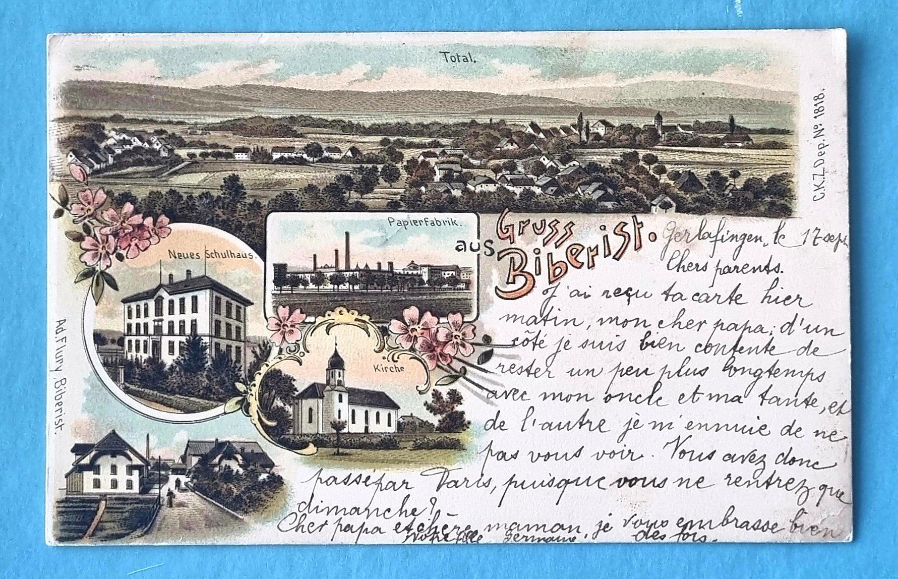 Cartoline postali: Biberist - Mehrbildkarte - Litho - 1904 – Usato da Rothrist venduto da RROENK