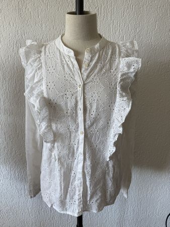 Sézanne Bluse weiss Baumwolle Grösse 38 FR