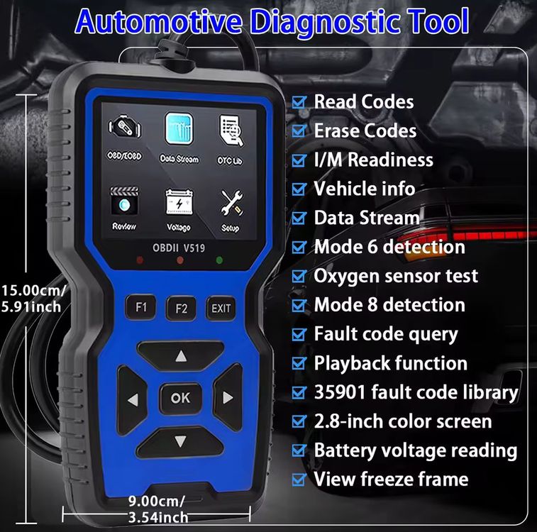 Tous les outils: OBD2 Auslesegerät OBD Scanner Fehlerspeicher löschen Motor – Neuf avec emballage d'origine à Oberhofen am Thunersee par jojozurich 2