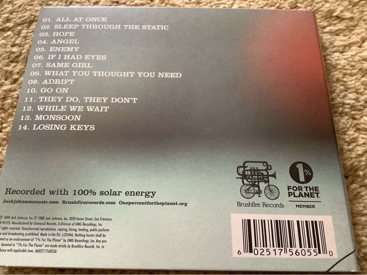 CD: Jack Johnson *  Sleep through the Static – Usato da herzogenbuchsee venduto da HIFIANER 1