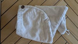MyRapunzel Haar Turban aus Frotté mit Knopf, Beige