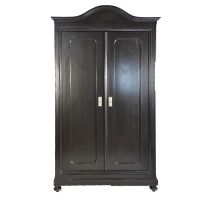 Schrank antik, massiv Tanne, Acryl schwarz