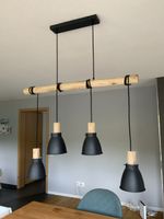 Pendelleuchte mit 4 Leuchten Holz/ Metall