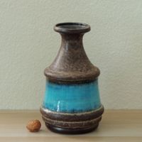 Vase vintage bicolore, céramique Strehla, ex RDA, 1960-1970s
