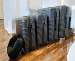 5-teilig Hartschalenkoffer Set Schwarz Reisekoffer NEU