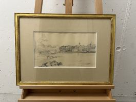 Aare Aarau Originale Bleistiftzeichnung