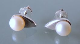 Silber 925 Zuchtperlen Ohrstecker 6 mm