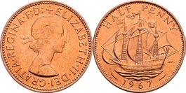 Half Penny Grossbritanien Vereinigtes Königreich 1967
