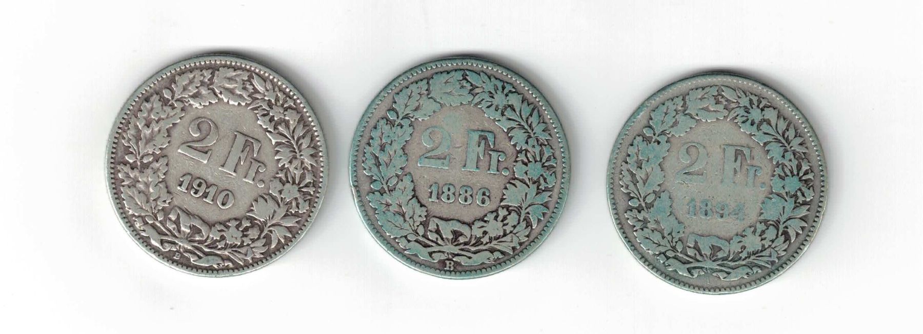 Alle Münzen: 3 x Fr. 2.- Silber – Gebraucht aus Bottmingen von Golferin