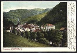 AK Waldenburg, Teilansicht mit Kirche