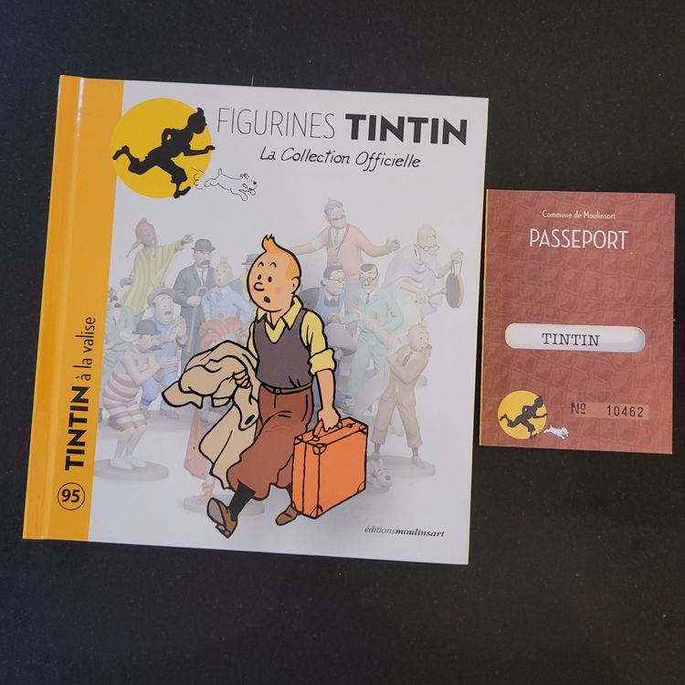 Figurine Tintin N°95 - Tintin à La Valise - Collection Officielle (Résine, Occasion)