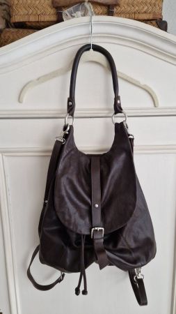 Braune Ledertasche / Rucksack Made in Italy