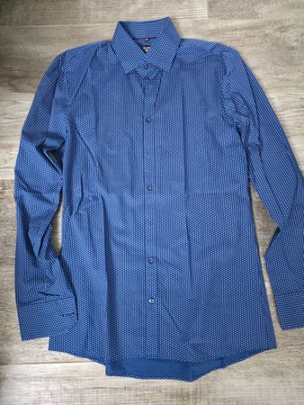 OLYMP No. Six Super Slim Hemd 40 blau/weiss