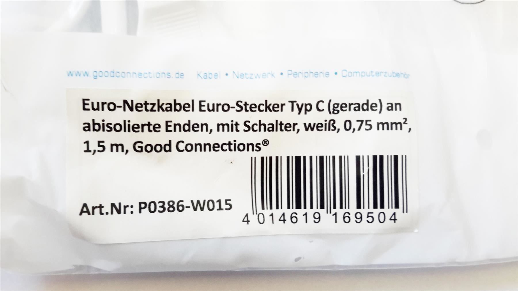 Câbles: Stromkabel Euro, Schalter, offen, weiss – Neuf avec emballage d'origine à St. Gallen par cointec 5