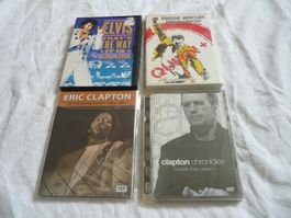4x DVD Musik - Queen Freddie Mercury + Eric Clapton + Elvis