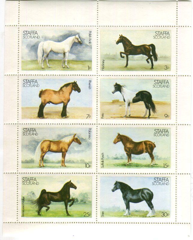 Alle Briefmarken: Block "Pferde". Schottland. – Neu und originalverpackt aus Basel von Butsch5