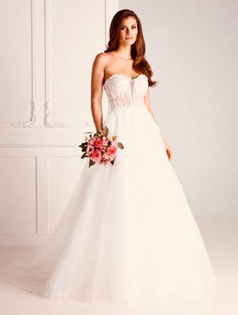 Brautkleid Weiss Grösse 36 NEU Korsett mit Tüllrock