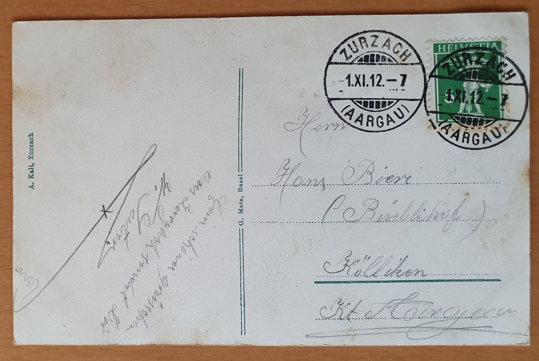 Cartoline postali: Zurzach 1912 – Usato da Kreuzlingen venduto da Rschweiz1 1