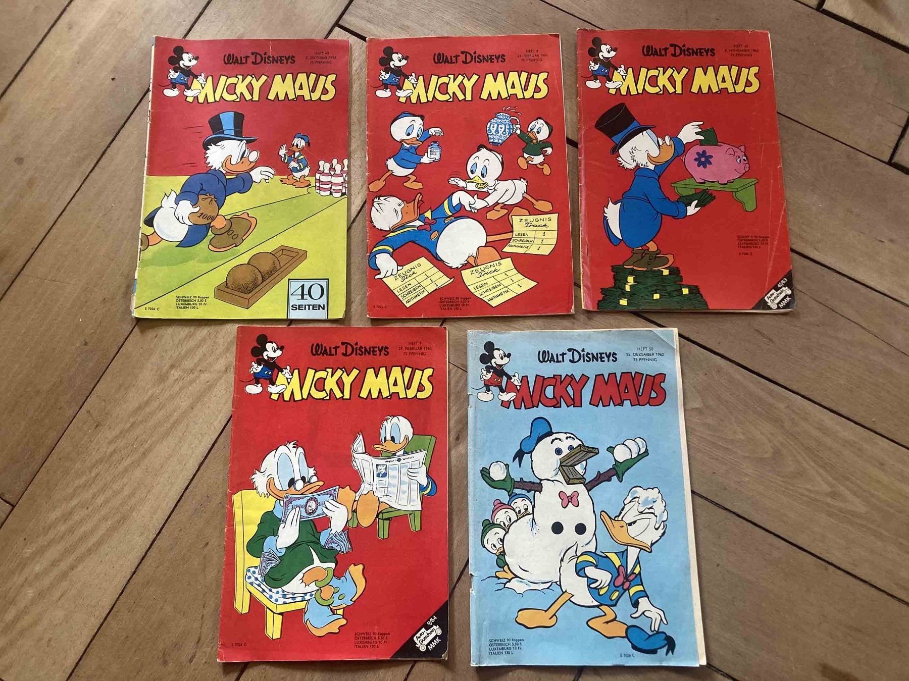 Fumetti: 5 Micky Maus Hefte 1962, 1963, 1964 – Usato da Luzern venduto da Needful_Things