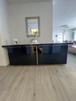 Sideboard schwarz Hochglanz mit Glasplatte gebraucht