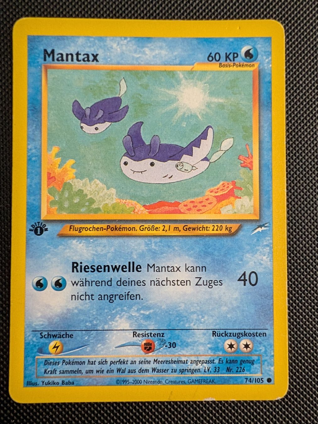 Pokémon Carte collezionabili: Mantax (1st Ed.) – Usato da Märstetten venduto da eri_9lt8