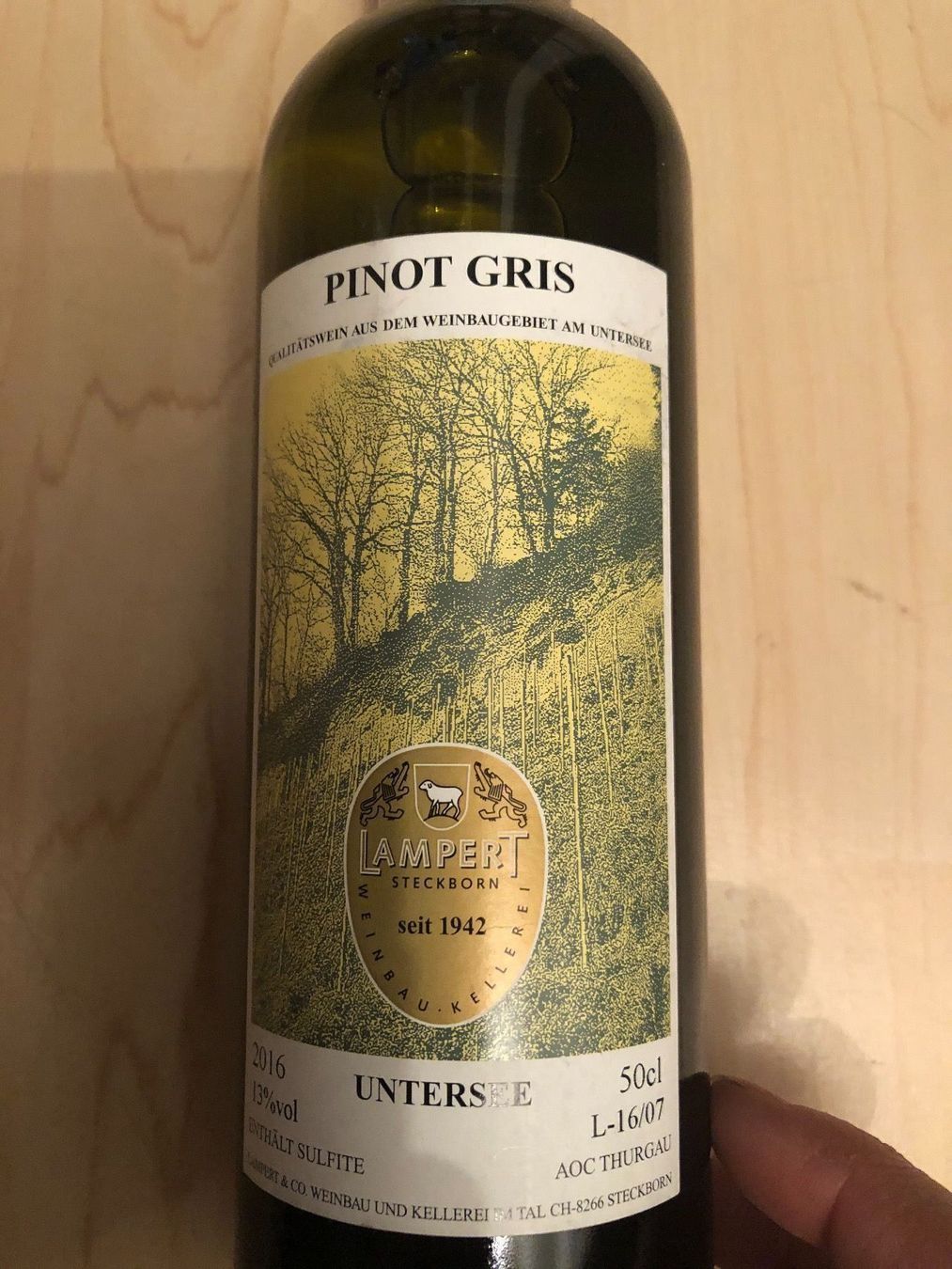 Vino: LAMPERT, Steckborn. PINOT GRIS. 2016. – Nuovo e nell'imballaggio originale da Wald ZH venduto da mlnt 6