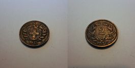 Schweiz 2 Rappen 1933 kaum gebraucht - gute Erhaltung!