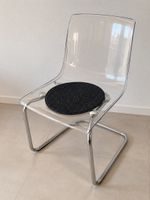 Freischwinger Stuhl transparent mit Filzkissen gebraucht