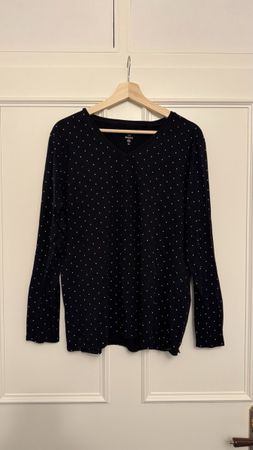 C&A Shirt, schwarz mit Pünktchen, Gr. XL