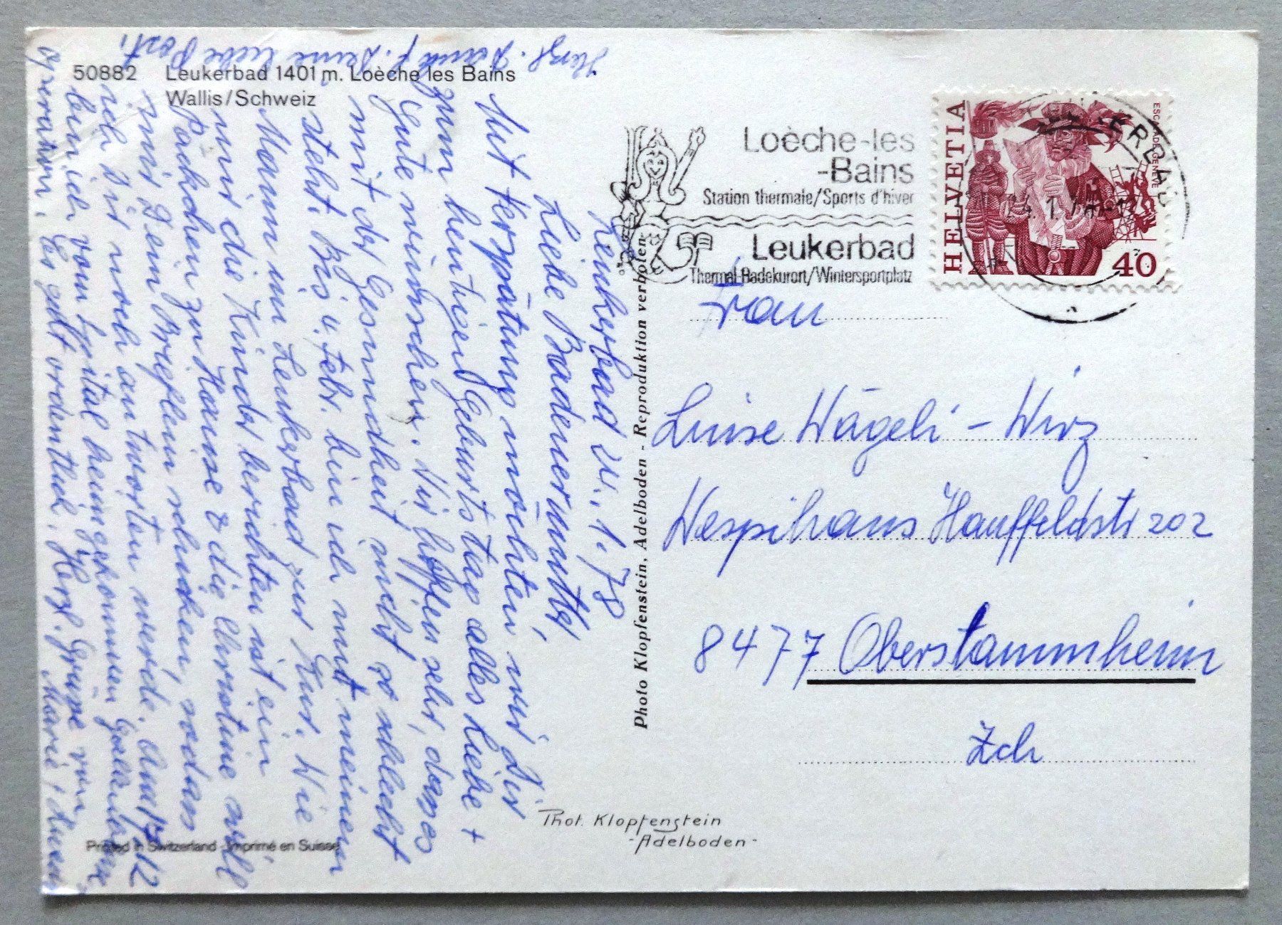 Cartes postales: Leukerbad 1401 m, Loèche les Bains – Défectueux à Fétigny par Billy2miny 1
