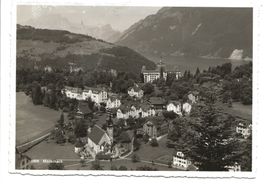Morschach (SZ) über dem Urnersee - Dorfpartie - Kirche  1955