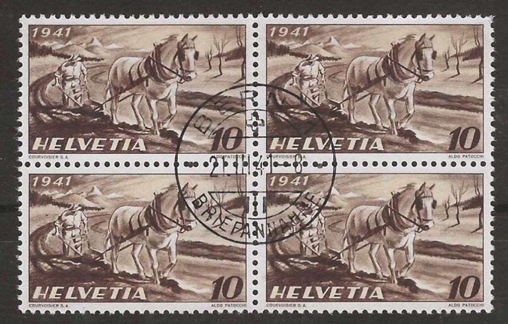 Tutti i francobolli: 1941 : Nr. 252 im Viererblock, Ersttag – Usato da Gümligen venduto da Geniusbuy