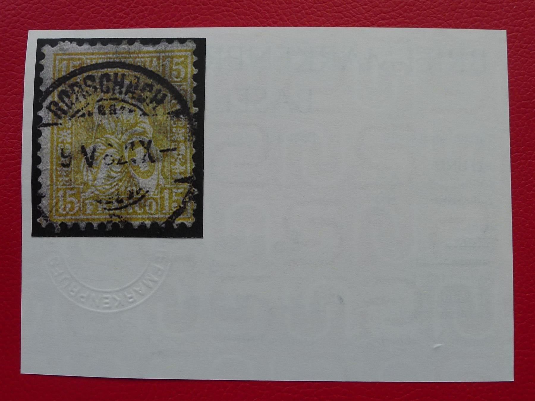 Alle Briefmarken: 1882, Nr.47 von RORSCHACH mit Befund SBK: 700.- – Gebraucht aus Sursee von Luzernerraute 3