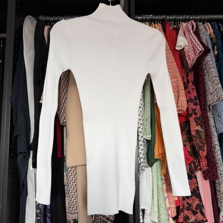 Wolford Viscose Rib Top Langarm weiss Grösse M neu