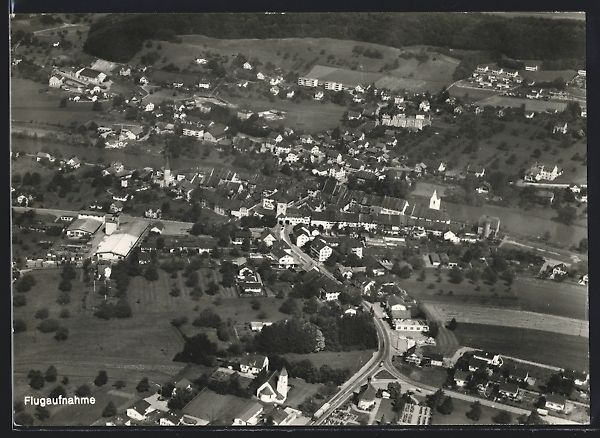 Cartoline postali: AK Mellingen, Flugaufnahme des Ortes – Usato da Berlin venduto da bartko-reher