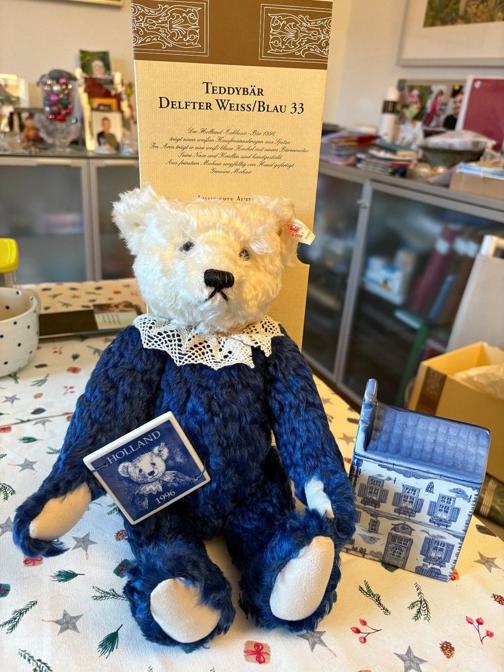 Steiff Giocattoli: Steiff Holland Bear "Delfter weiss/blau" – Nuovo (secondo la descrizione) da Zürich venduto da marlen.oehler