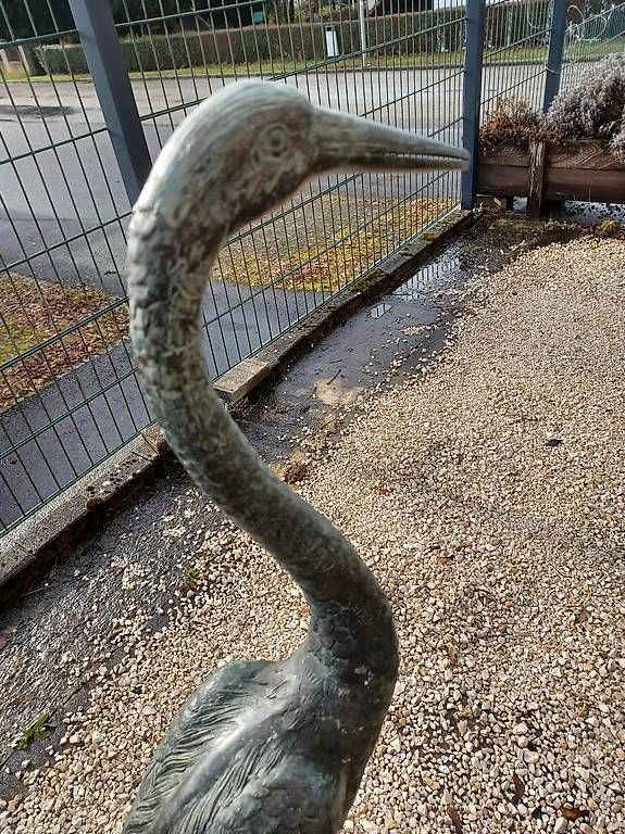Figuren: Bronze Kranich grün – Neu (gemäss Beschreibung) aus Wangen a.Aare von Schneckenparadies 2