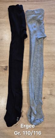 Strumpfhosen Ergee Gr. 110/116 2 Paar schwarz/grau neu