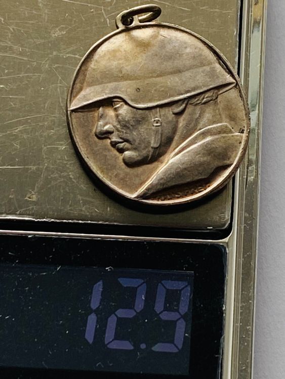1918 Silber Medaille Abzeichen Anhänger Schweiz für Soldaten 4